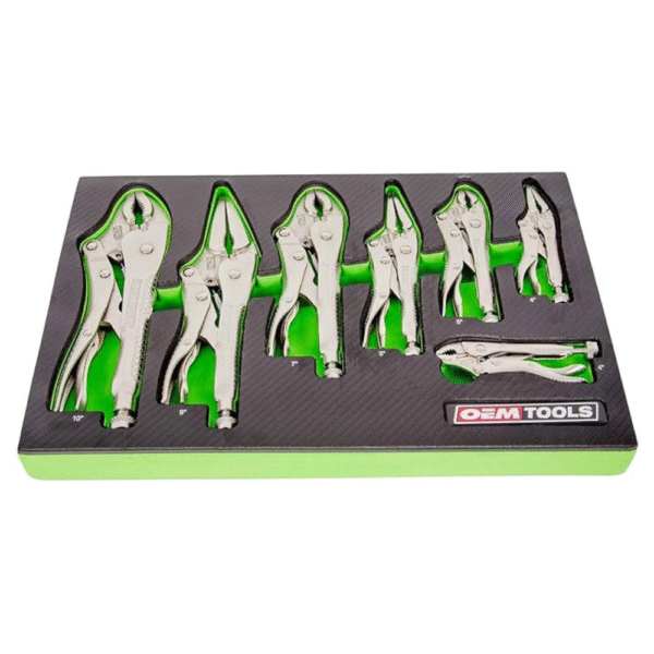 23987 7-Piece Set Locking Pliers, Curved