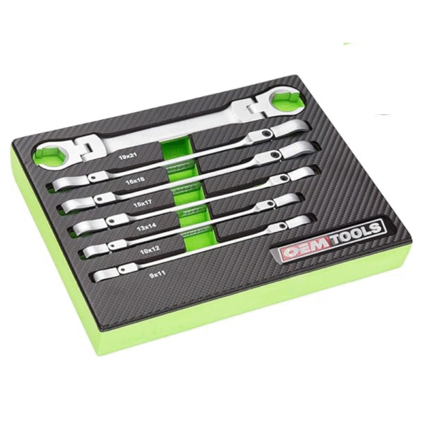 22064 6PC Flex Head Flare Nut Wrench Set