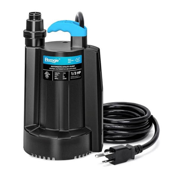 1/3 HP Automatic Water Pump, 2250GPH Submersible Utility Pump