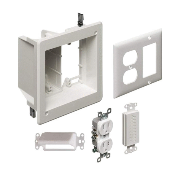 TVBR505K-1 TV Box Recessed Kit with Outlet and Wall Plates