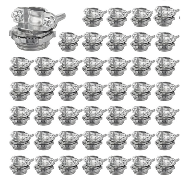 50 Pack 1/2 inch Clamp Type Cable Connectors