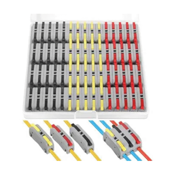60 Pcs XHF Black, Red & Yellow Conductor Compact Connectors Lever Nuts