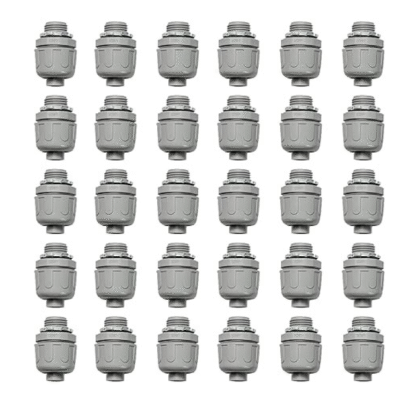 Conduit Connectors, 1/2 Inch Liquid Tight Connector NPT Non-Metallic