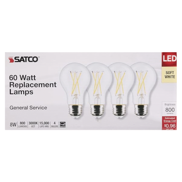 S12463 8 Watt A19 LED Bulb, Clear